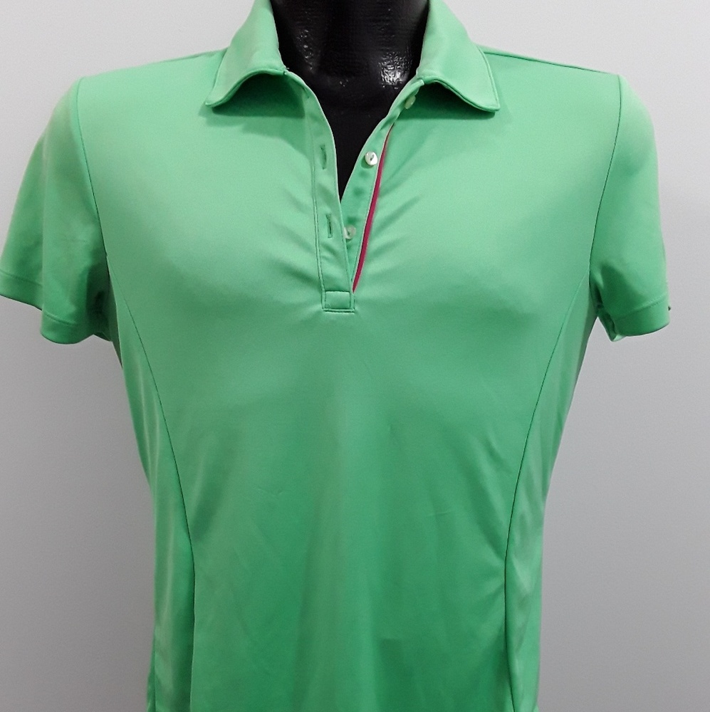 Puma women green polo short sleeve size M